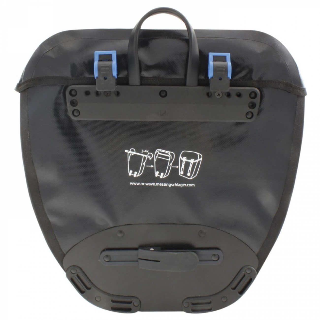 Waterproof pannier 'alberta' with lid, matt black, with r and k twist fastening system, content approx. 2x20 litres - 2