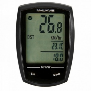 ordinateur m-wave 'm21w', 21 fonctions, batterie incluse, transmission radio, emballage blister - 1