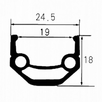 Aluminium rim double wall ventura, 26x1.75, 36 holes, black, av - 2