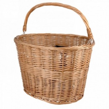 Wicker basket m-wave, 38x28x26 cm (wxlxh), front, mounting with or-holder on handlebar stem tube, not suitable for ahead stems -