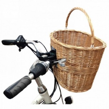 Wicker basket m-wave, 38x28x26 cm (wxlxh), front, mounting with or-holder on handlebar stem tube, not suitable for ahead stems -