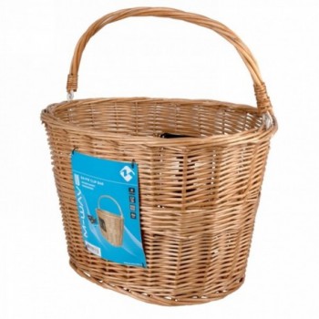 Wicker basket m-wave, 38x28x26 cm (wxlxh), front, mounting with or-holder on handlebar stem tube, not suitable for ahead stems -