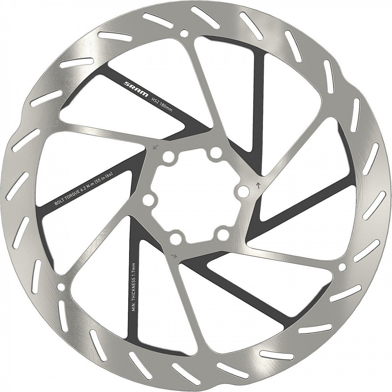 Sram brake disc hs2 180mm 6-hole rounded profile - 1