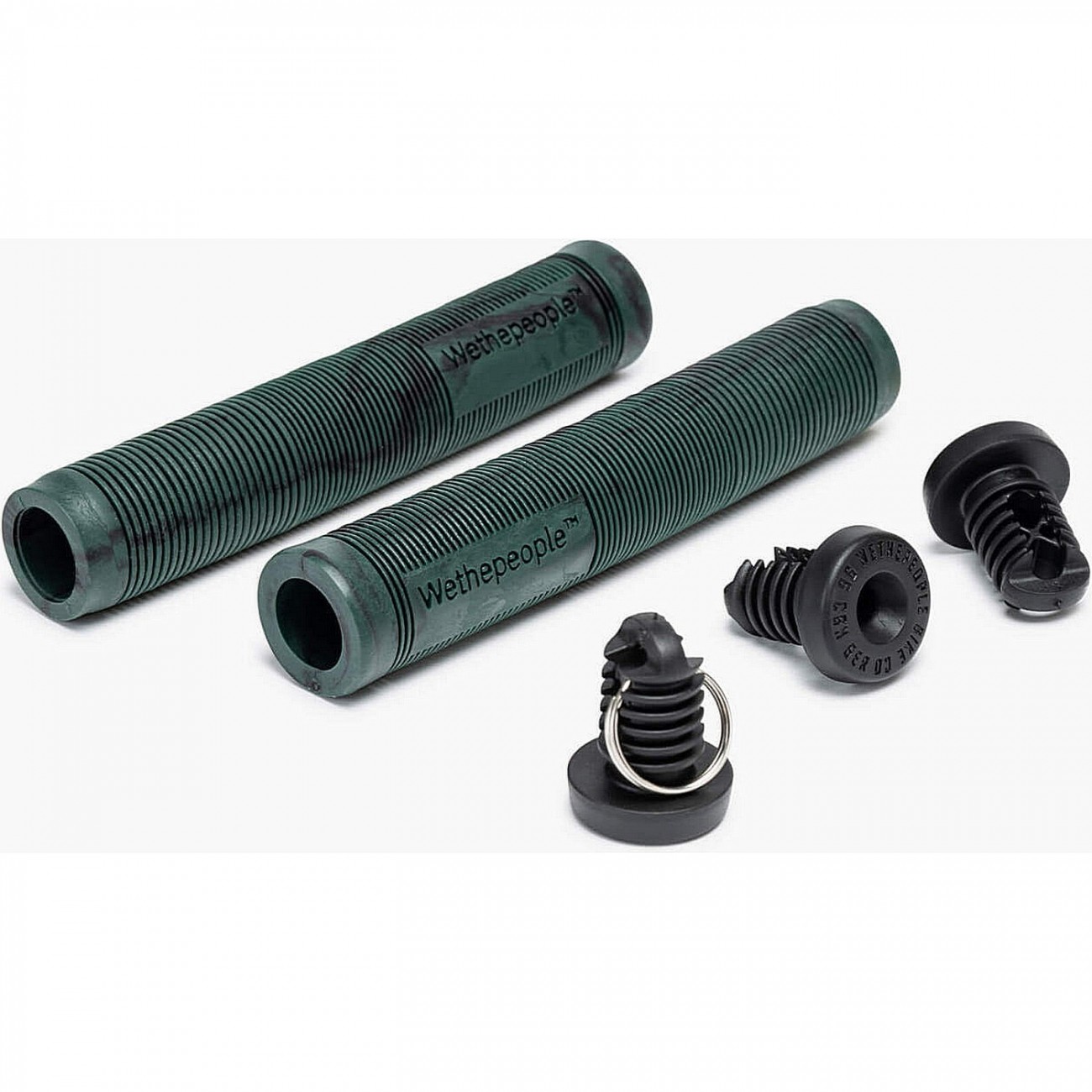 Perfect grip dark green/black swirl without flange 165mm x 29.5mm including extra key wedge barends  - 1
