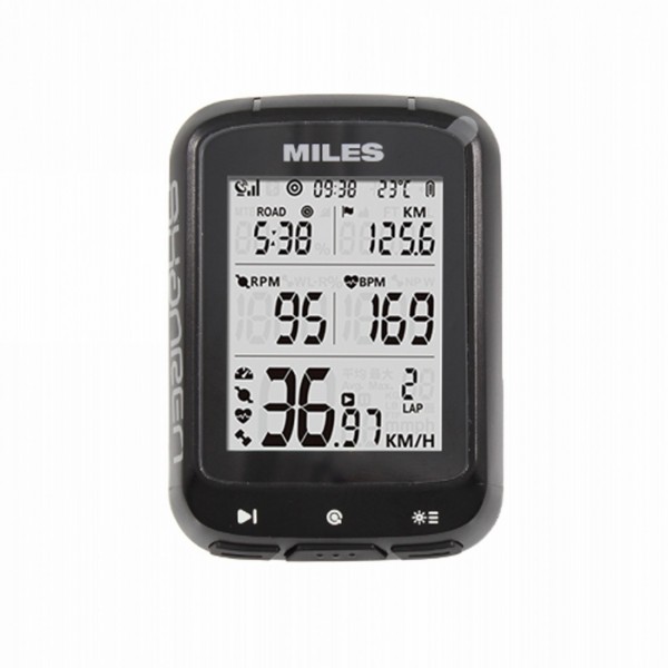 Miles smart gps ble5.0 und ant+ fahrradcomputer, inklusive halterung für vorbau, ladekabel und anleitung - 1