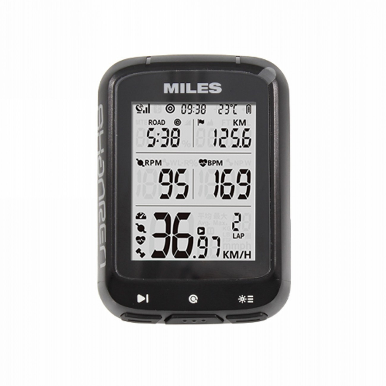 Miles smart gps ble5.0 and ant + cycle computer, including mount for stem, charging cable and instructions - 1