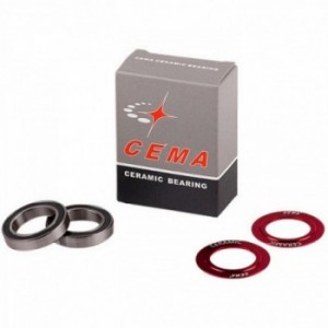 Sparepart bearing kit for cema bb includes 2 bearings and 2 covers cema 24 mm and gxp - ceramic - red - 1