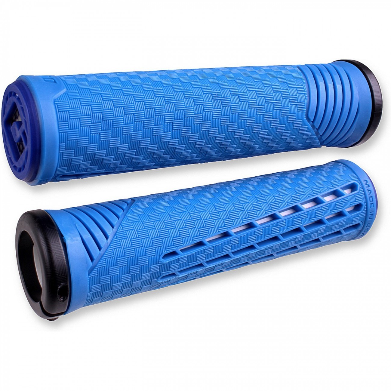 Odi cf lock-on grips blue/white w/ cf matte clamp 135mm - 1