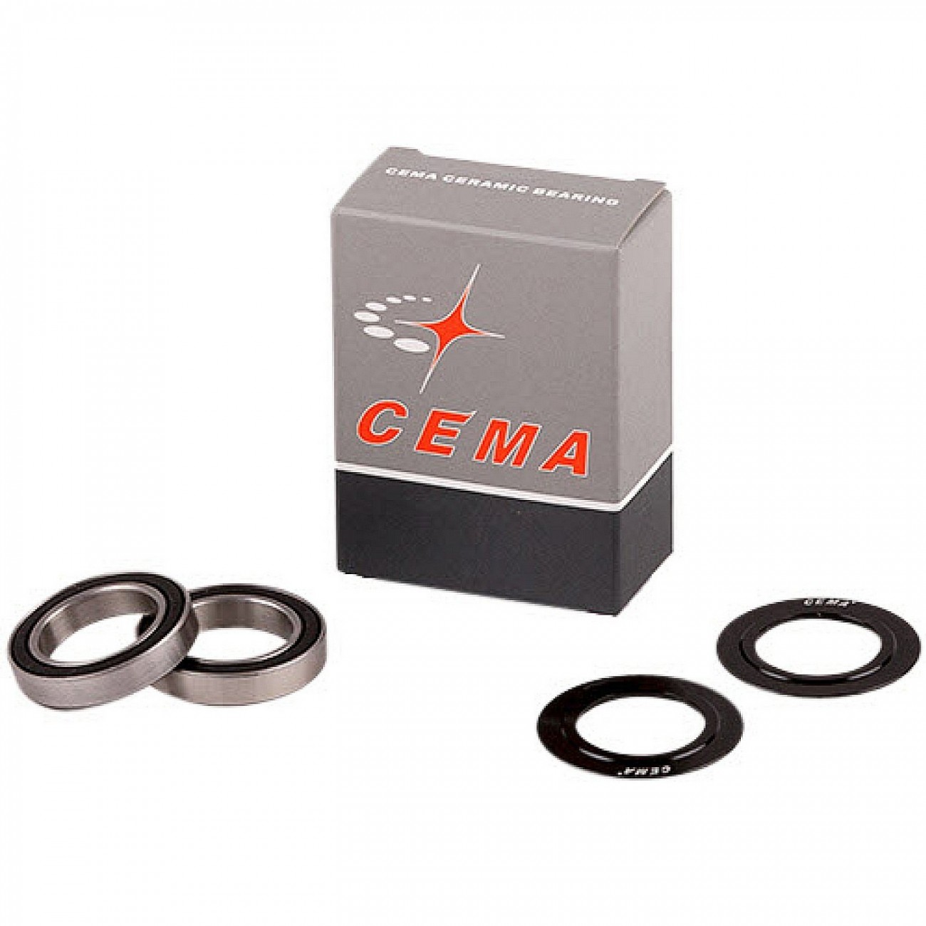 Ersatzteillagersatz für cema bb enthält 2 lager und 2 abdeckungen cema 30 mm – edelstahl – schwarz - 1