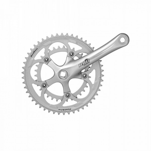 Crankset road compact 2x8s 50/34 teeth x 170mm silver - 1