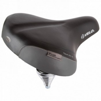 Comfort saddle velo plush, tour ds gel, with gel, with compression/traction springs, with clamp, black, with map - 1