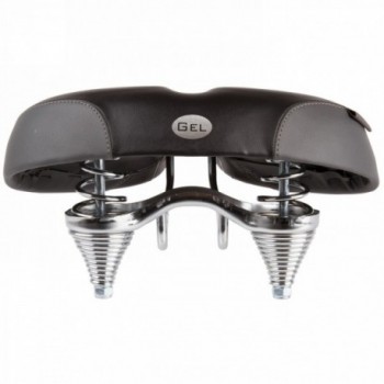 Comfort saddle velo plush, tour ds gel, with gel, with compression/traction springs, with clamp, black, with map - 2