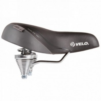 selle confort velo plush, tour ds gel, avec gel, avec ressorts de pression/traction, avec collier de serrage, noir, avec carte -