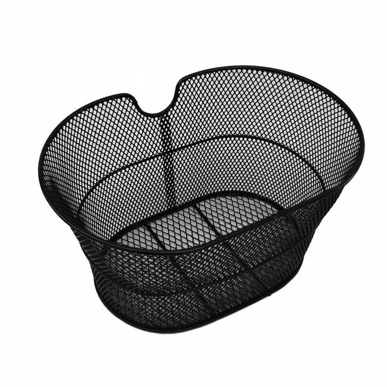 Oval front basket 29x19x35cm in steel without hooks black - 1