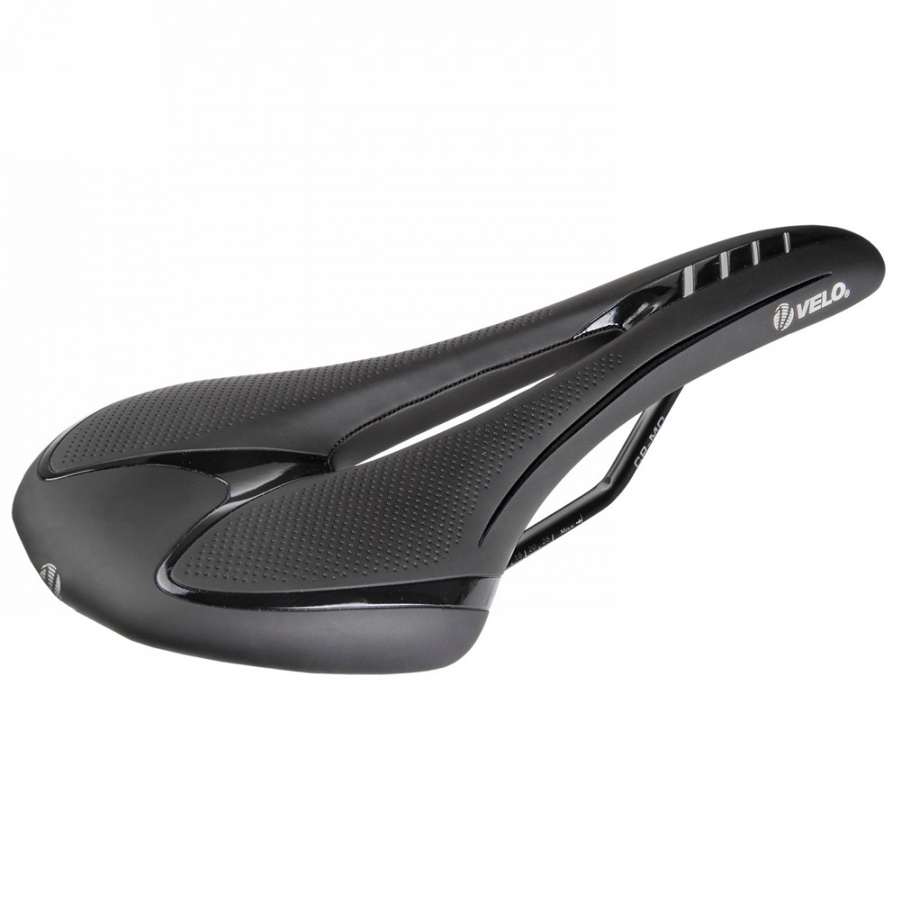 Road/mtb sattel, velo - fit athlete fc, s, 286 x 134 mm, schwarz mit silbernen streifen, auf karte - 1