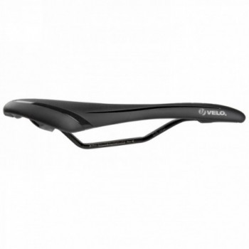 Road/mtb saddle, velo - fit athlete fc, s, 286 x 134 mm, black with silver stripes, on card - 2