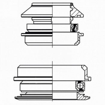 Halbintegriertes Steuersatz zs44/56 c m-wave, 1.1/8'-1.5', Aluminium, schwarz eloxiert, 28.6/44.0/39.8 mm, ek - 3