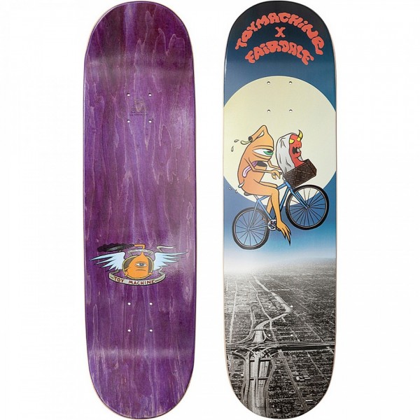 Skatedeck fairdale x toy machine 8 5" - rot/blau/grau **limitierte auflage** - 1