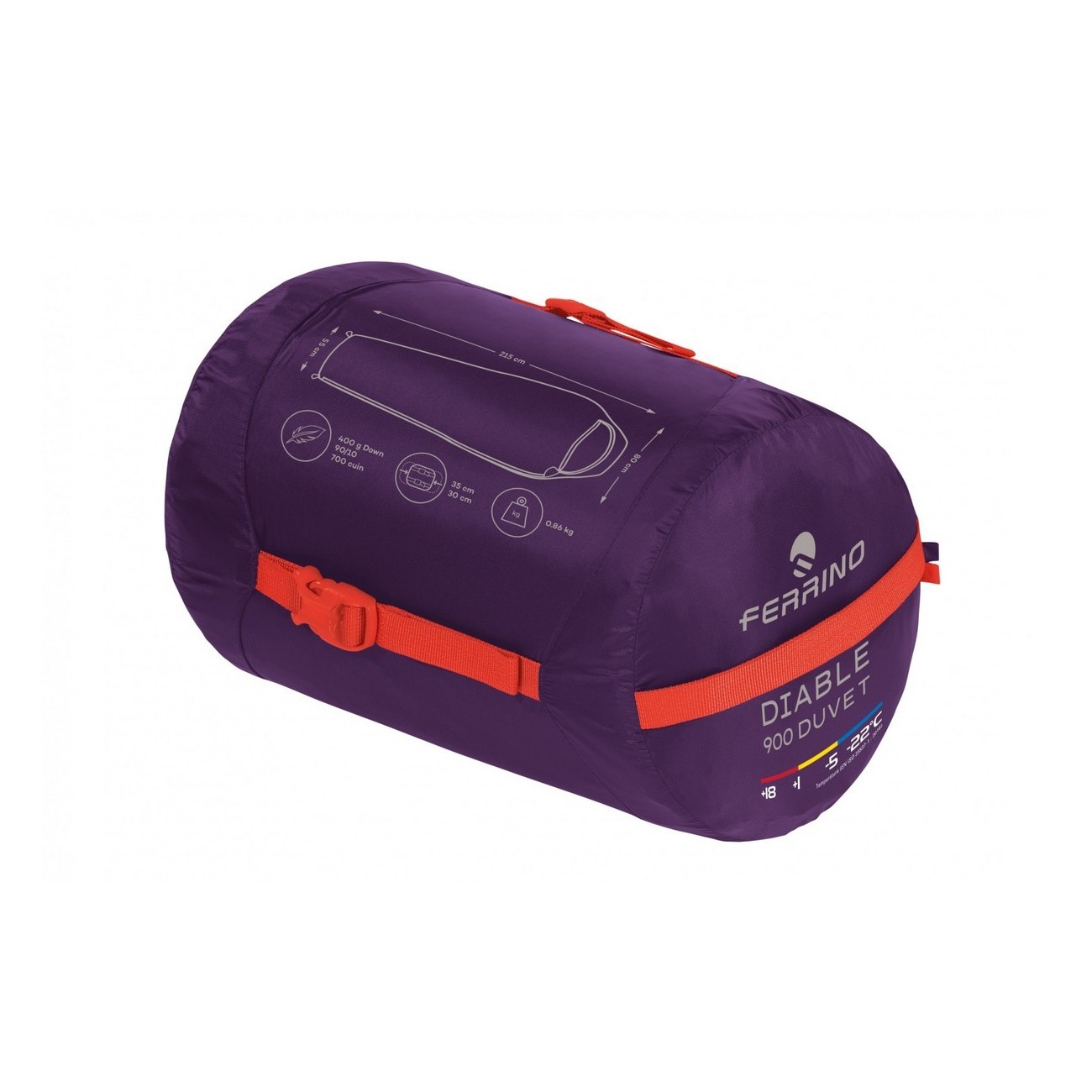 sacco diable 900 duvet rds down purple taglia - 3