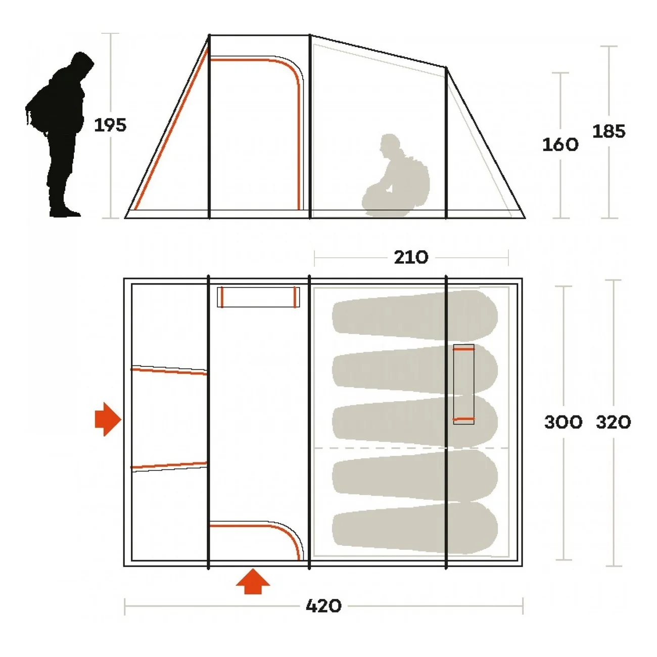 TENDA METEORA 5 mustard taglia 5 posti - 4