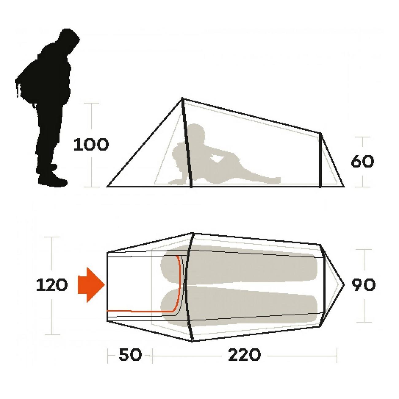 tenda sling 2 sabbia taglia 2 posti - 3