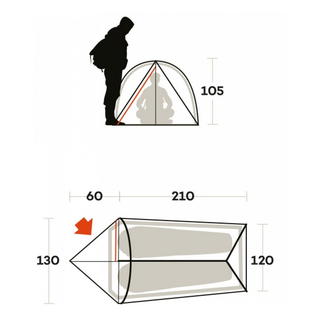 tenda thar 2 sabbia taglia 2 posti - 5