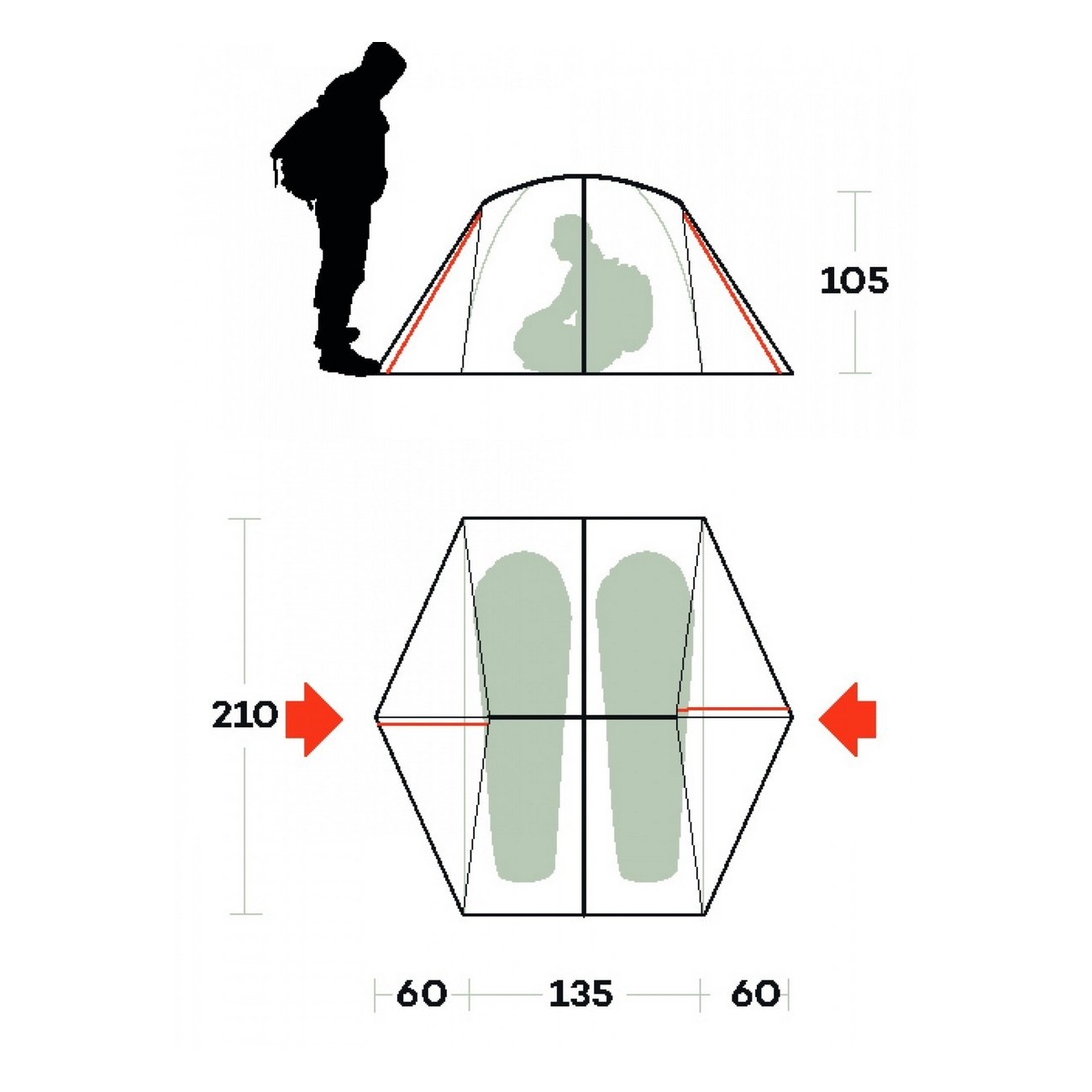 tenda grit 2 fr verde oliva taglia 2 posti - 6 - Tende - 8014044982255