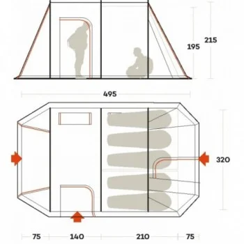 tenda chanty 5 deluxe taglia 5 posti - 5