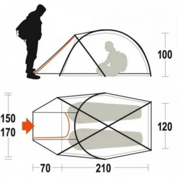 tenda pilier 2 fr arancio taglia 2 posti - 6