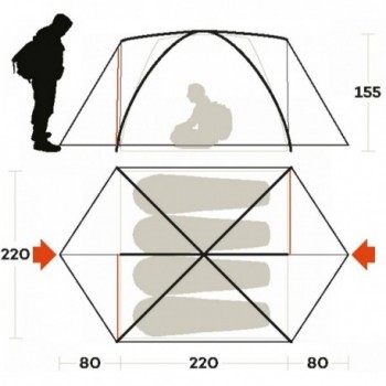 tenda lhotse 4 arancio taglia 4 posti - 3