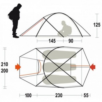 tenda pilier 3 fr arancio taglia 3 posti - 6 - Tende - 8014044976018