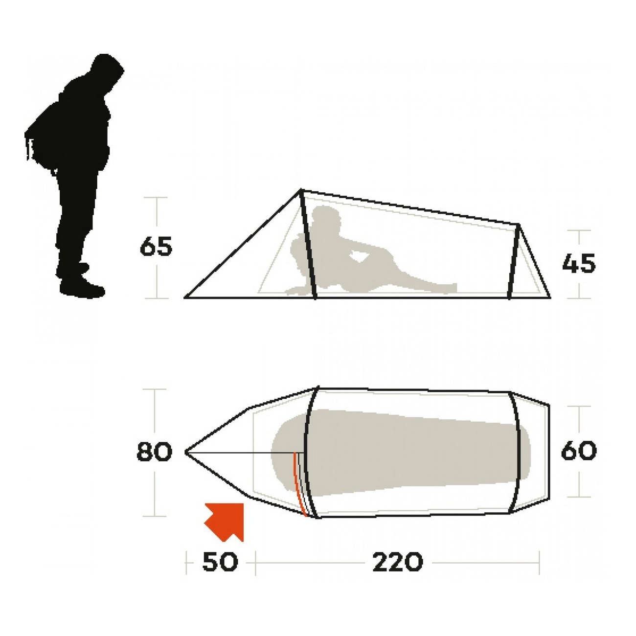 tenda sling 1 sabbia taglia 1 posto - 3