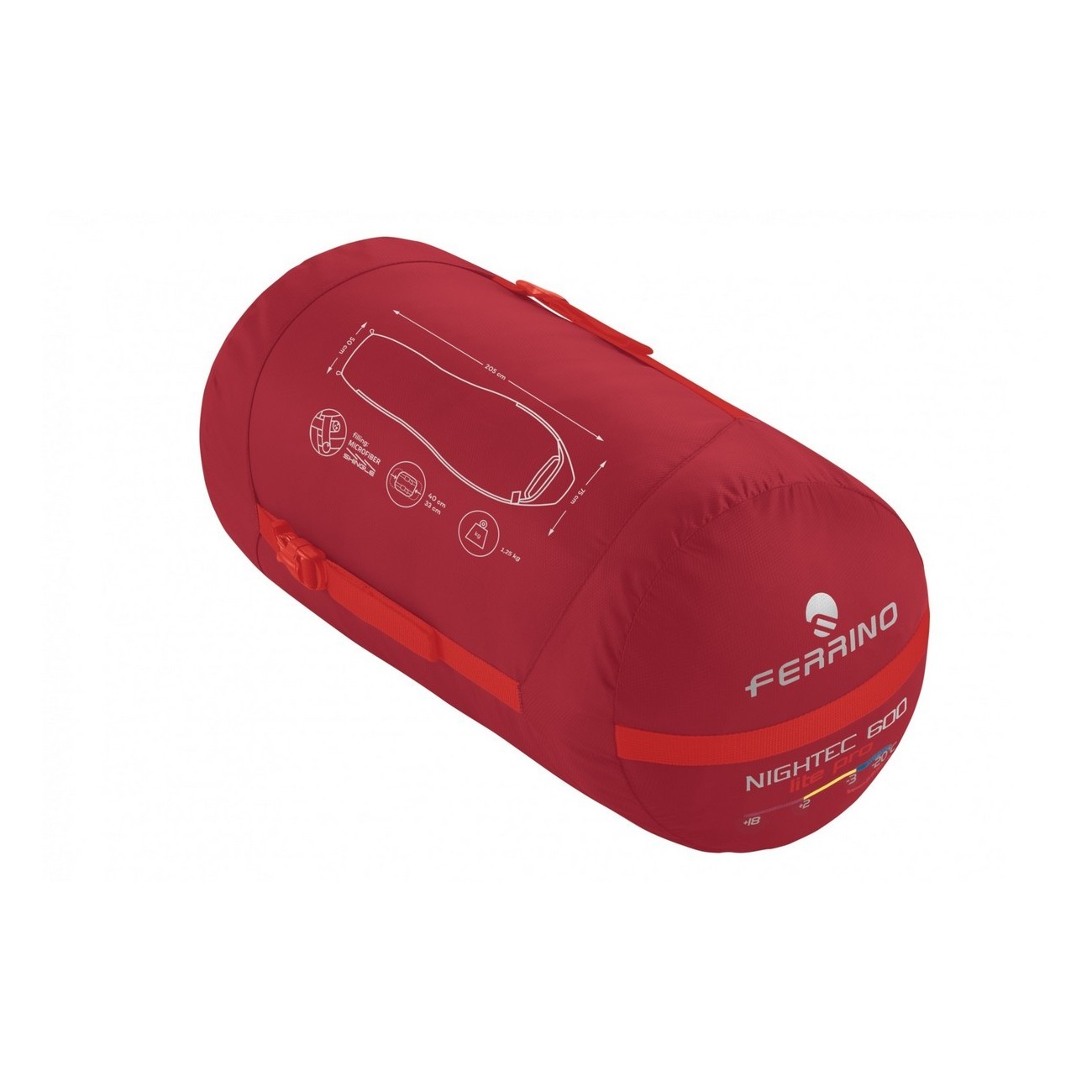 sacco nightec lite pro 600 m rosso taglia m - 2