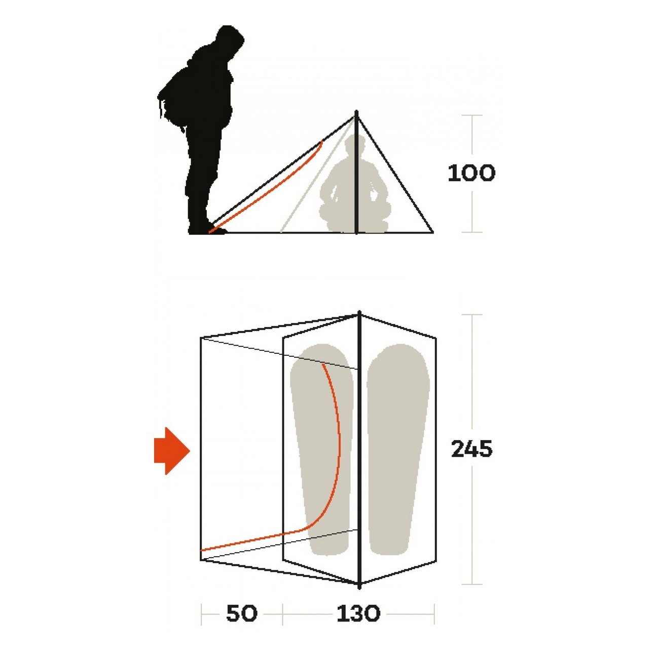 tenda sintesi 2 fr verde oliva taglia 2 posti - 3