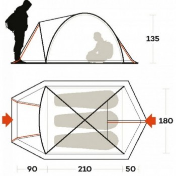 tenda skyline 3 alu blu taglia 3 posti - 3