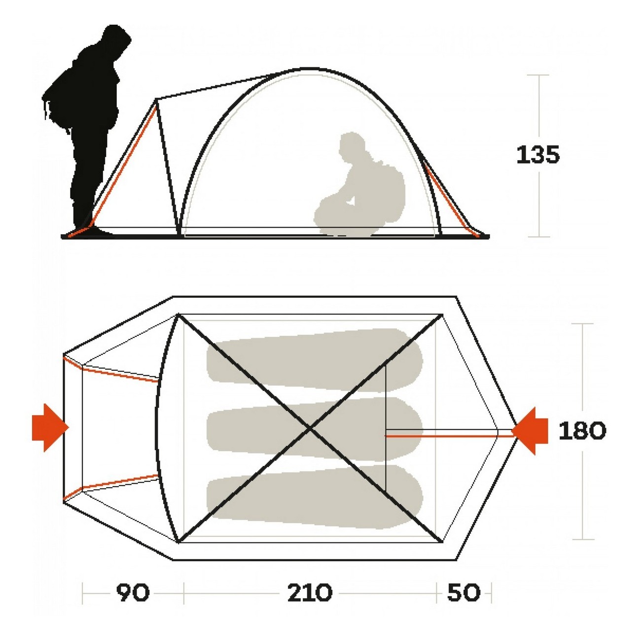 tenda skyline 3 alu blu taglia 3 posti - 3