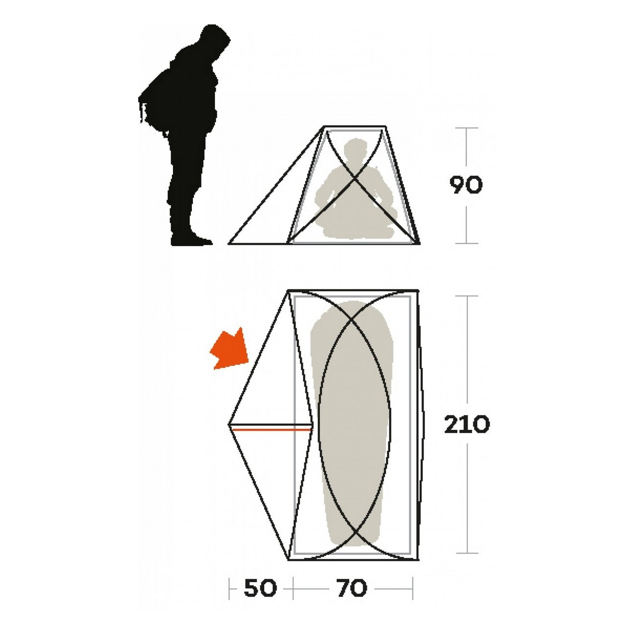 tenda solo fr arancio taglia 1 posto - 3 - Tende - 8014044982415