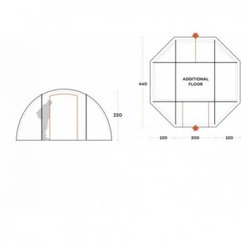 tent campo base first aid w.inner tent orange taglia unica - 8