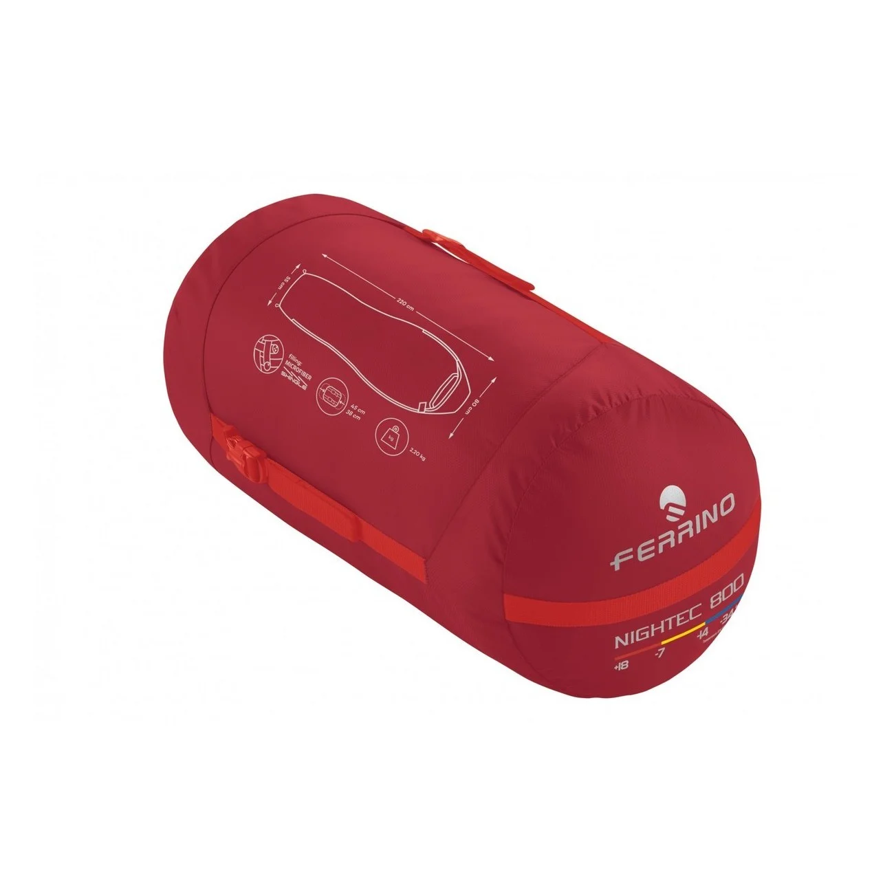 sacco nightec 800 rosso taglia unica - 2 - Sacchi a pelo - 8014044994746