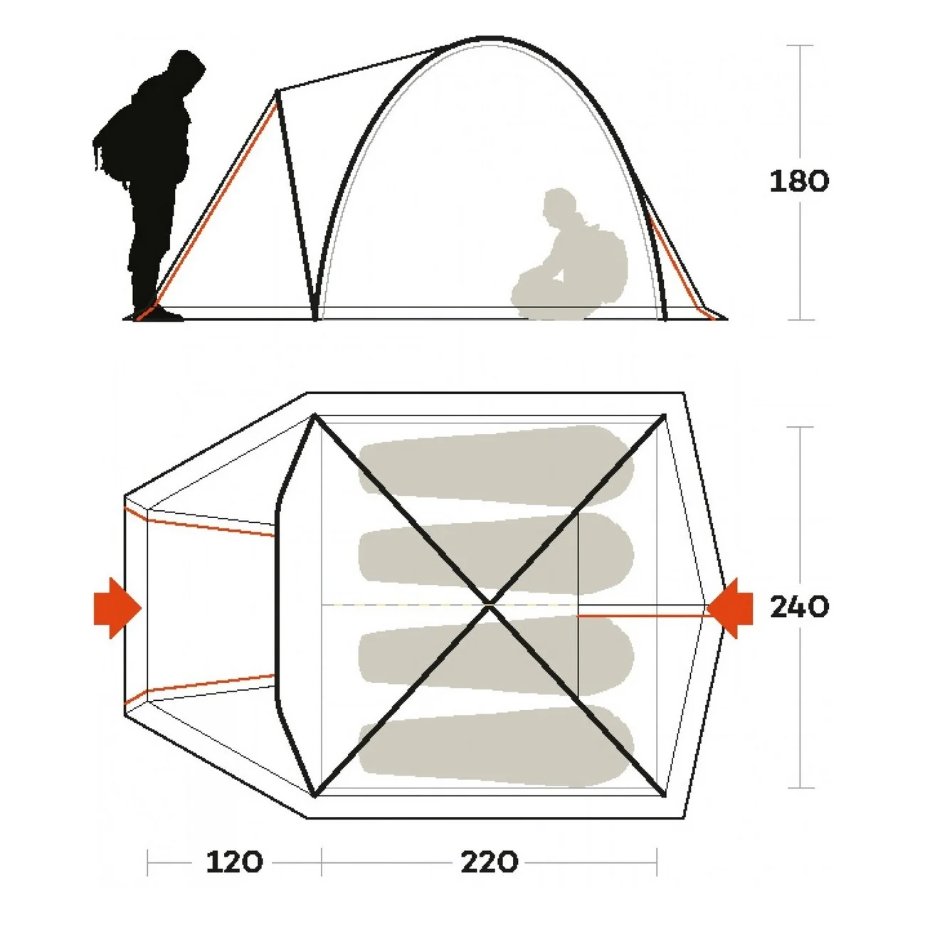 tenda tenere 4 blu taglia 4 posti - 5