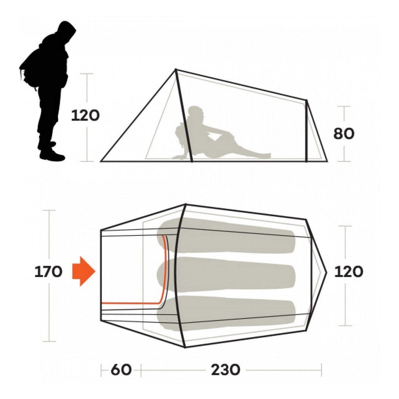 tenda sling 3 blu taglia 3 posti - 3