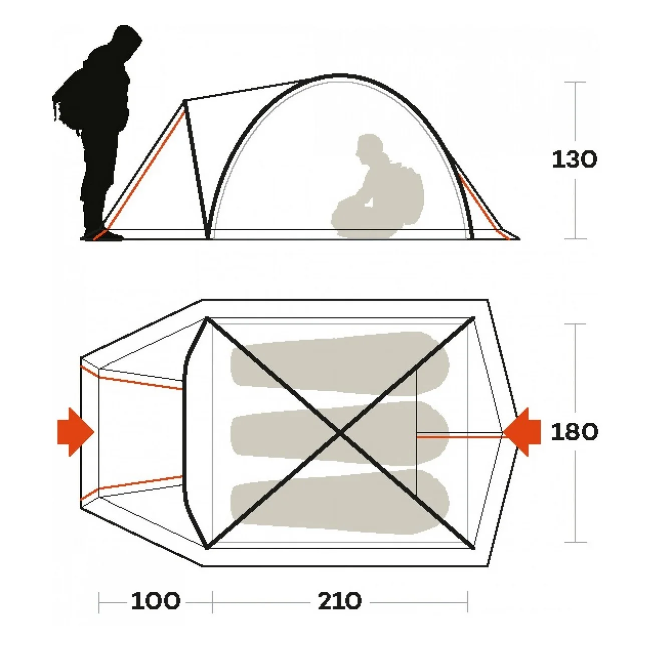 tenda tenere 3 blu taglia 3 posti - 5