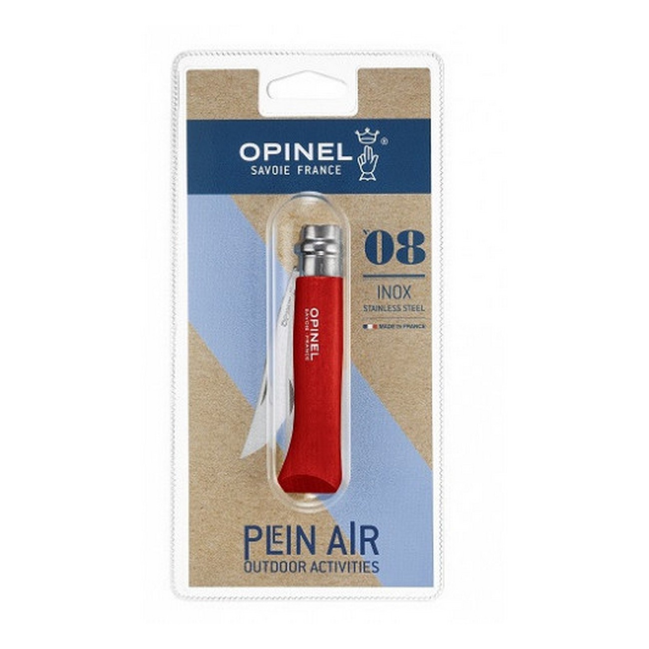 opinel blister tradition col. n.08 rosso - 1