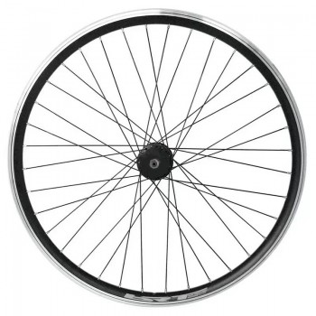 20' Black Aluminum Front Wheel with 36 Holes, Double Wall and Quick Release - 1