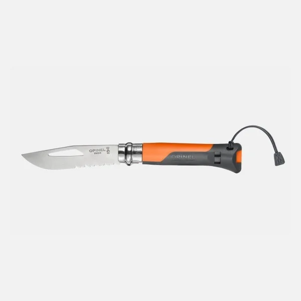 Couteau Opinel Outdoor N.8 Orange avec Sifflet Intégré et Lame en Acier Inoxydable - 1