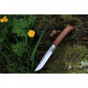 Cuchillo Plegable Opinel N.09 Inox con Mango de Nogal - Alta Calidad y Seguridad Virobloc - 4