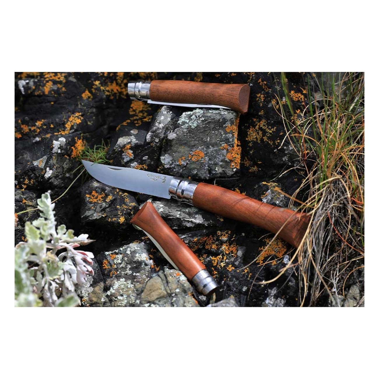 Cuchillo Plegable Opinel N.09 Inox con Mango de Nogal - Alta Calidad y Seguridad Virobloc - 6