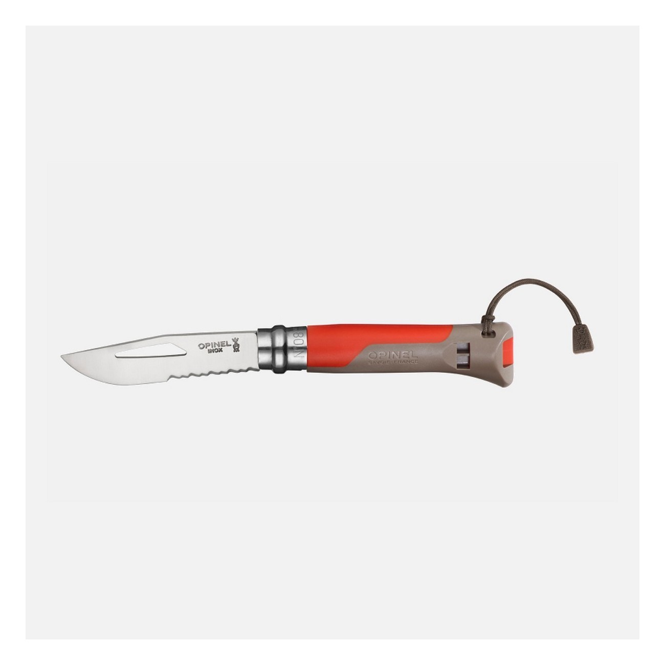 Coltello Opinel Outdoor N.8 Rosso con Fischietto Integrato per Avventure Estreme - 1 - Tutti i prodotti - 3123840017148