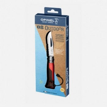 Coltello Opinel Outdoor N.8 Rosso con Fischietto Integrato per Avventure Estreme - 2 - Tutti i prodotti - 3123840017148