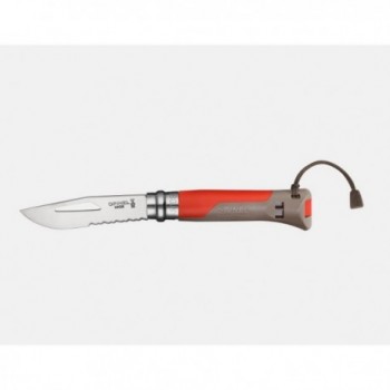 Coltello Opinel Outdoor N.8 Rosso con Fischietto Integrato per Avventure Estreme - 3 - Tutti i prodotti - 3123840017148